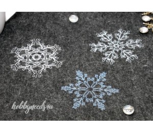 Stickserie - Schneeflocken Line Art